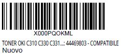 TonerCOMPATIBILE per OKI: C310 C330 C331  C510 C511 C530 C531  MC351  MC361  MC352  MC362  MC561  MC562. Colore: NERO, BLACK, SCHWARZ, NOIR, NEGRO. Durata: 3.500 pagine A4 Cod. SAP 44469803