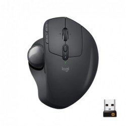 Logitech MX Ergo mouse Mano destra RF senza fili + Bluetooth Trackball 440 DPI | Logitech Accessori per computer nero 910-005179 MX ERGO Logitech Trackball, RF senza fili, Bluetooth, 440 DPI, ottico, destro, 8 pulsanti, 2,4 GHz, ricevitore wireless (USB)