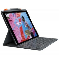 Logitech Slim Folio Grafite Bluetooth QWERTZ Tedesco | Logitech Accessori per computer graphite 920-009474 Slim Folio - f&uuml;r iPad Gen 7., 8. und 9. Gen.