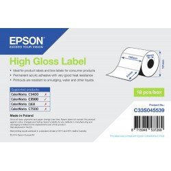 Epson High Gloss Label - Die-cut Roll 102mm x 51mm 610 labels | Codici OEM: c33s045539, C33S045539