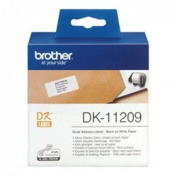 Brother Etichette per indirizzi grandi | Brother Etichette Nero su bianco DK-11209 etichette in carta per indirizzi, 29x62 mm bianco 800 et./ruolo