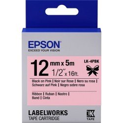 Epson Nastro satinato per etichettatrici LK-4PBK nero/rosa 12 mm 5 m
