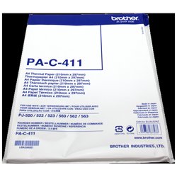 Brother Papier / Thermopapier / A4 / 100 Blatt | Brother Carta Bianco PA-C-411 PAC411 Carta termica DIN A4, 100 Fogli | Brother Papier / Thermopapier / A4 / 100 Blatt. Formato del foglio: A4. Fogli per pacco: 100 fogli