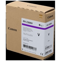 Canon PFI-2300 V cartuccia d'inchiostro 1 pz Originale Viola | Canon PFI-2300 V. Tipo di inchiostro a colori: Inchiostro a base di pigmento, Tipo di fornitura: Confezione singola, Volume dell'inchiostro a colori: 330 ml, Quantit&agrave; per pacco: 1 pz | Codici OEM: pfi2300v, PFI-2300v