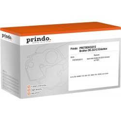 Prindo Etichette Nero su bianco PRETBDK22212 | Prindo Etichette Nero su bianco PRETBDK22212 compatibile con Brother DK-22212, senza fine, 62mm x 15,24m bianco
