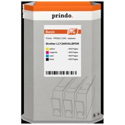 Prindo Multipack nero / ciano / magenta / giallo PRSBLC1240 | Prindo Multipack nero / ciano / magenta / giallo PRSBLC1240 Classic Prindo BASIC: L'alternativa economica per Brother LC1240VALBPDR (LC-1240bk + LC-1240c + LC-1240m + LC-1240y), probabilmente senza indicazione di livello d' inchiostro
