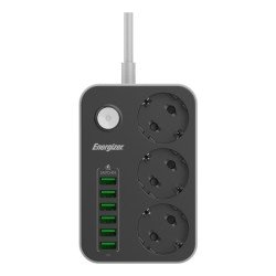 PRESA MULTIPLA ENERGIZER 3 SCHUKO + 6 USB A CON INTERRUTTORE | Codici OEM: epb2500w01eu, EPB2500W01EU