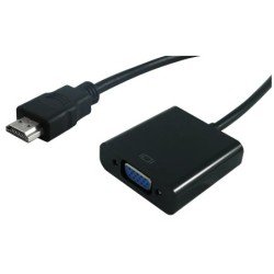 ADATTATORE HDMI-VGA M/F BK CON CAVO 0,15MT | Codici OEM: s3200, S3200